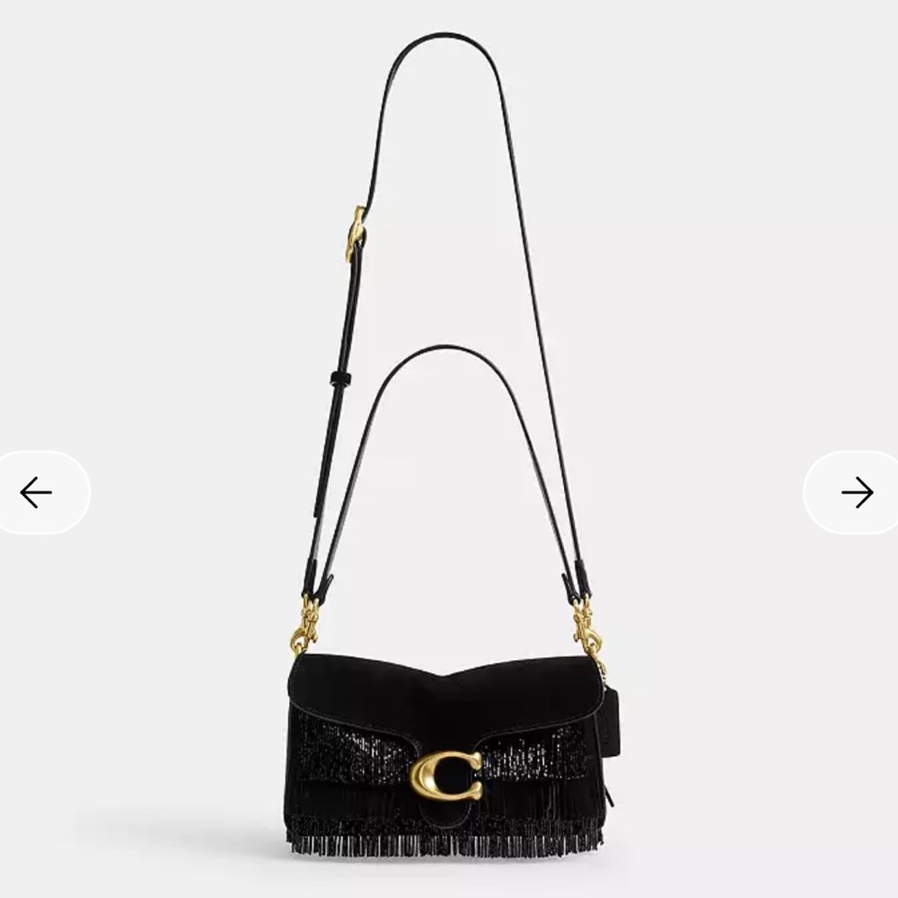 Coach Black Tabby Shoulder Bag with Crystal Fringe 26 - Picture 6 of 10